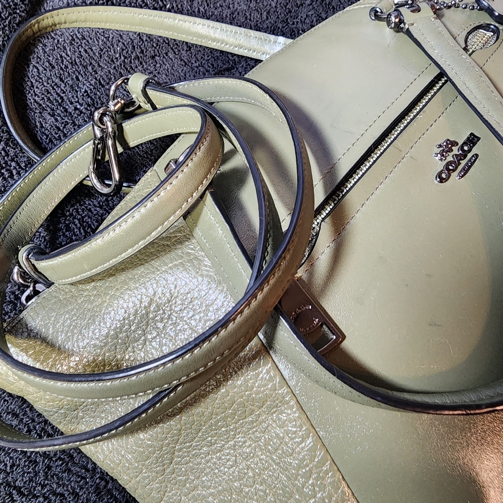 PRAIRIE SATCHEL (COACH F56818) Sage Green/DARK GUNMETAL EUC - Picture 4 of 16